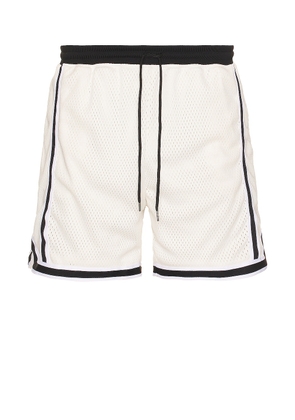 JOHN ELLIOTT Vintage Varsity Shorts in Ivory - White. Size XL/1X (also in L).