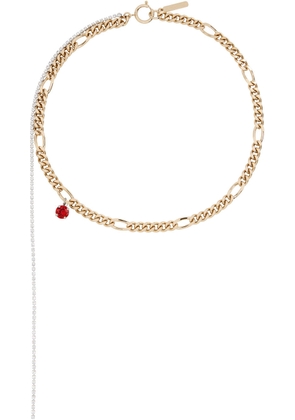 Justine Clenquet SSENSE Exclusive Gold & Red Val Necklace