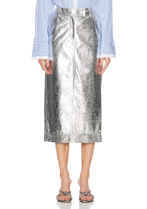 Johanna Ortiz Epic Statement Ankle Skirt in Silver - Metallic Silver. Size 4 (also in ).