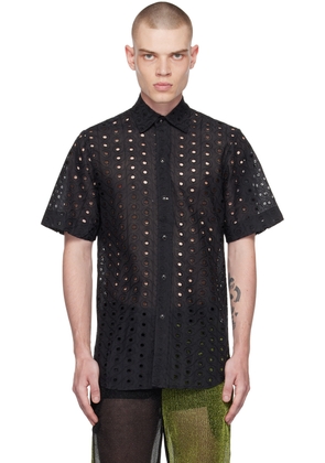 Tokyo James Black Perforated Shirt