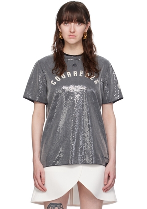 Courrèges Gray Sequinned T-Shirt