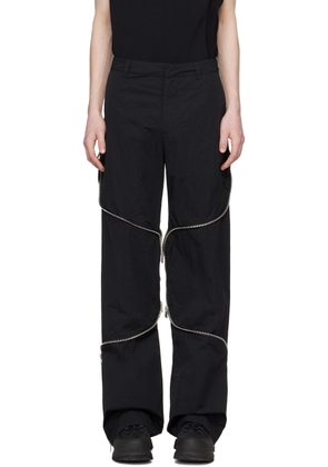 HELIOT EMIL Black Phyllotaxis Trousers