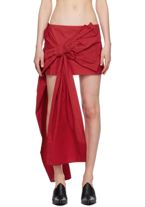 Acne Studios Red Bow Miniskirt
