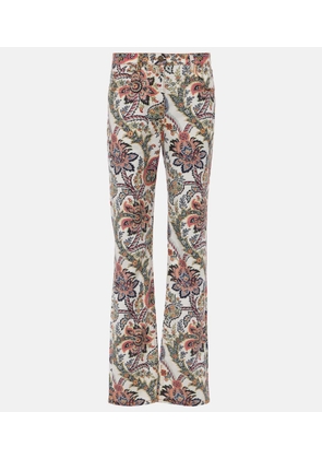 Etro Printed mid-rise straight jeans