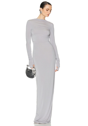 Helsa Jersey Backless Maxi Dress in Dove Grey - Grey. Size L (also in ).