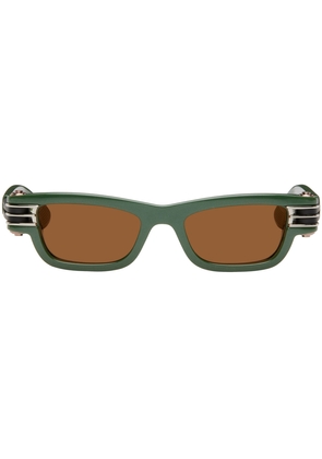 Bottega Veneta Green Bolt Squared Sunglasses