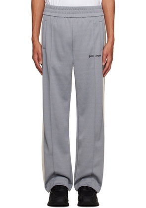 Palm Angels Gray Embroidered Sweatpants