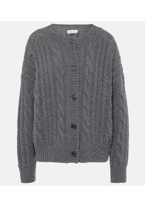 Blumarine Cable-knit wool and cashmere cardigan