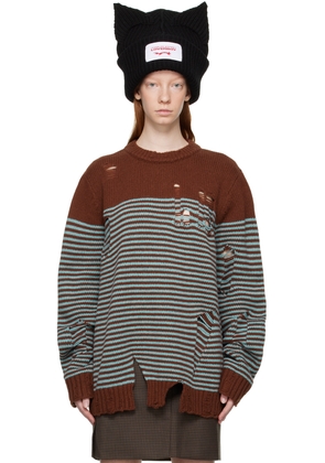 Charles Jeffrey LOVERBOY Brown Mega Shred Sweater