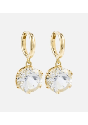 Ileana Makri Crown Mini 18kt gold earrings with topaz