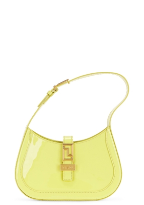 versace VERSACE Small Hobo Calf Leather Handbag in Yellow - Yellow. Size all.