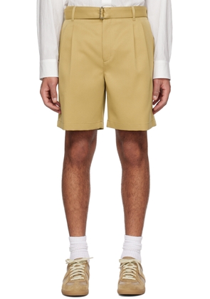 Solid Homme Beige Pleated Shorts