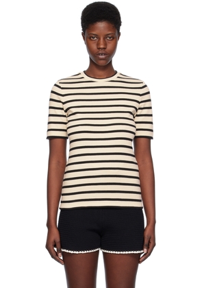 Jil Sander Off-White & Black Stripe T-Shirt