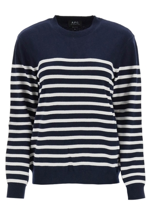 A.p.c. phoebe striped cashmere and cotton sweater - L Blue