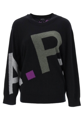 A.p.c. sweater in virgin wool with logo pattern - L Black