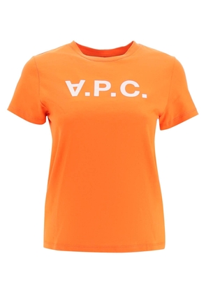 A.p.c. t-shirt with flocked vpc logo - S Orange