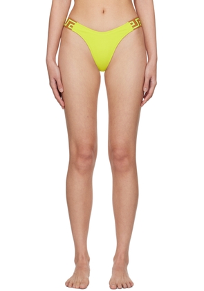 Versace Underwear Green Greca Border Bikini Bottom