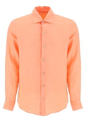 Agnona classic linen shirt - 48 Orange