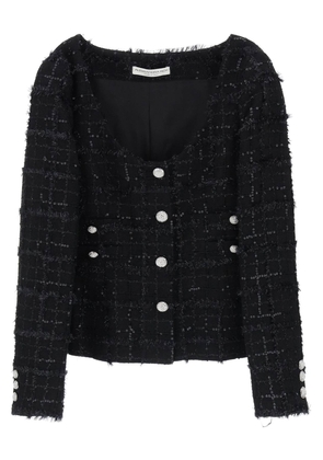 Alessandra rich tweed jacket with sequins embell - 42 Black