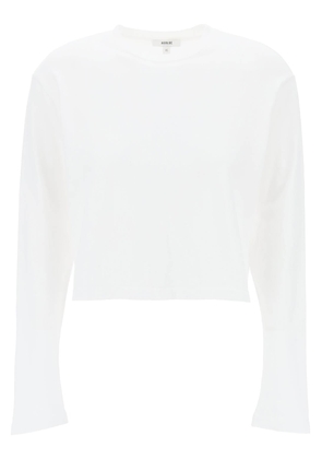 Agolde cropped long-sleeved mason t - L White