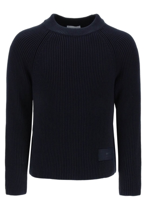 Ami paris cotton and wool crew-neck sweater - M Blue