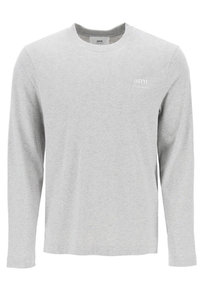 Ami paris long-sleeved cotton t-shirt for - L Grey