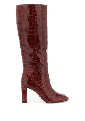 Aquazzura sellier boots in croc-embossed leather - 36 Pink