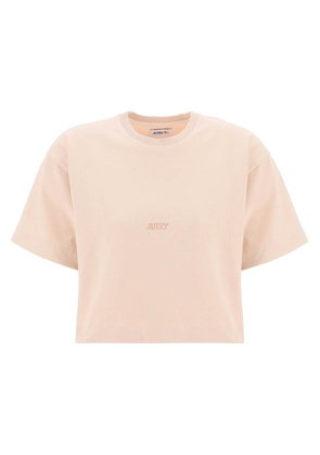 Autry boxy t-shirt with debossed logo - L Rose