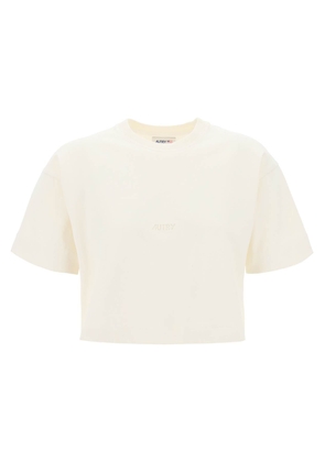 Autry t-shirt boxy con logo impresso - L White