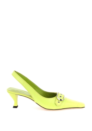 By far croco-embossed slingback pumps - 39 Green