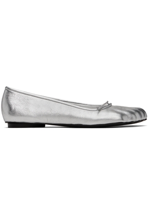 Balenciaga Silver Anatomic Ballerina Flats