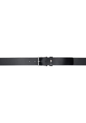BOSS Black Italian-Leather Signature-Stripe Hardware Belt