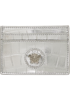 Versace Silver Croco Card Holder