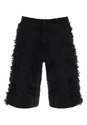 Comme des garcons homme plus fur-effect knitted shorts - L Black