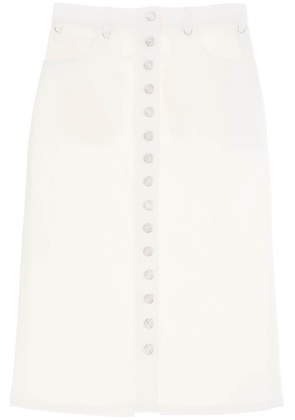 Courreges denim midi skirt with multif - 36 White