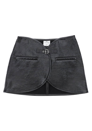 Courreges ellipse vinyl mini skirt - 36 Black