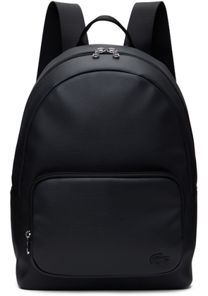 Lacoste Black Faux-Leather Backpack