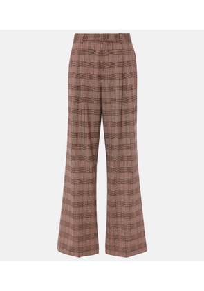 Etro Checked high-rise wide-leg pants