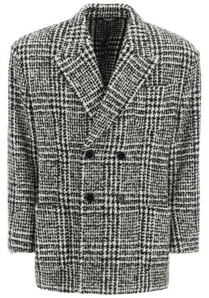 Dolce & Gabbana checkered double-breasted wool jacket - 46 Black