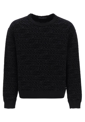 Dolce & Gabbana flocked-logo sweatshirt - 50 Black