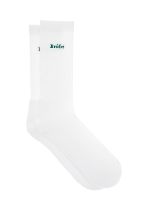 Drole de monsieur logoed socks - OS White