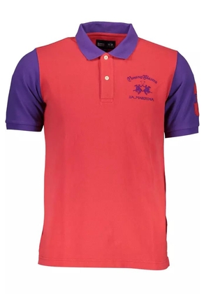Elegant Pink Polo with Contrasting Details - L