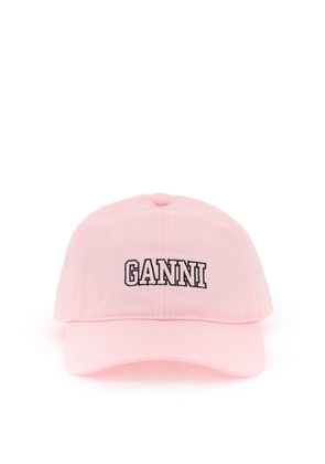 Ganni baseball cap with logo embroidery - OS Rose
