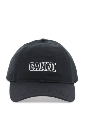Ganni baseball cap with logo embroidery - OS Black