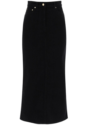 Ganni corduroy column skirt - 36 Black