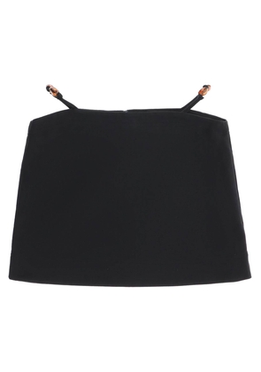 Ganni organic cotton mini skirt with cut-out details - 38 Black