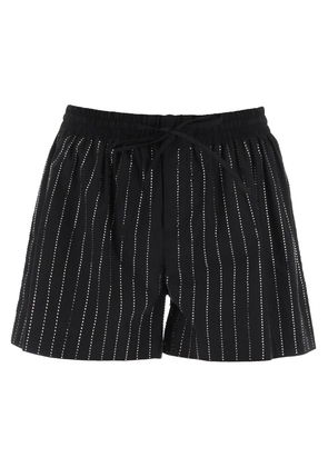 Giuseppe di morabito poplin shorts with rhinestones - 42 Black