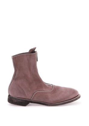 Guidi front zip leather ankle boots - 38 Purple