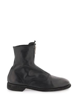 Guidi front zip leather ankle boots - 41 Black