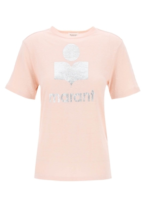 Isabel marant etoile t-shirt zewel con logo metallizzato - L Silver